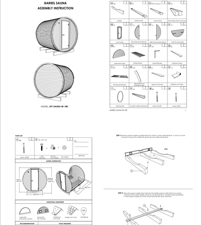 DIY Thermo Barrel pirts 300*225 cm, 4-6 pers. ar ģērbtuvi